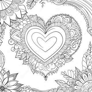 Sparkling Fancy Heart Coloring Page 1542-1277