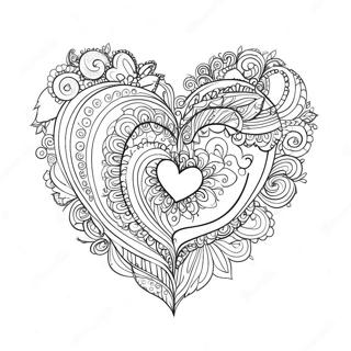 Sparkling Fancy Heart Coloring Page 1542-1278