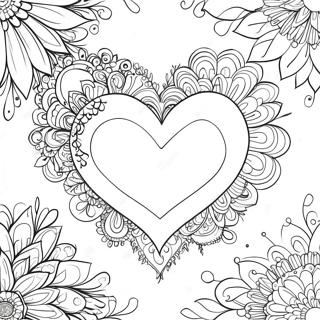 Sparkling Fancy Heart Coloring Page 1542-1279