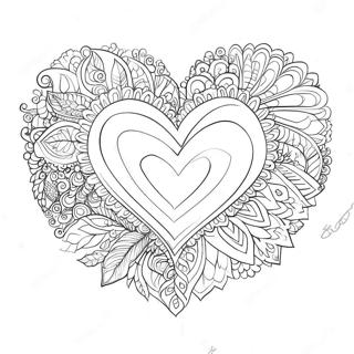 Sparkling Fancy Heart Coloring Page 1542-1280