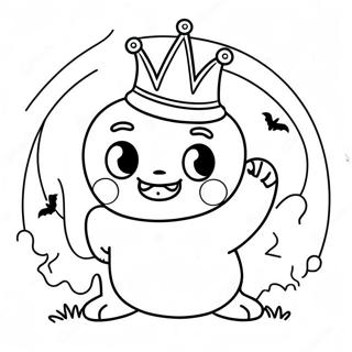 King Boo With Spooky Background Coloring Page 15440-12462