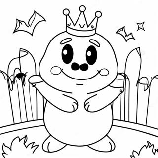 King Boo With Spooky Background Coloring Page 15440-12463