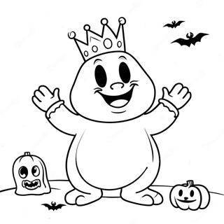 King Boo With Spooky Background Coloring Page 15440-12464