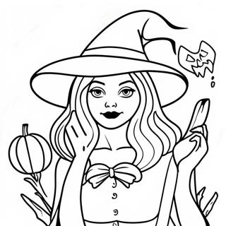 Spooky Vintage Witch Coloring Page 15450-12468