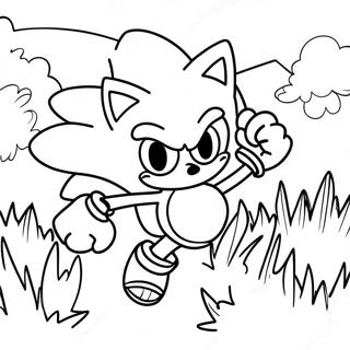 Sonic Speeding Through Green Hill Zone Coloring Page 15470-12482