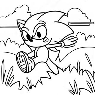 Sonic Speeding Through Green Hill Zone Coloring Page 15470-12483