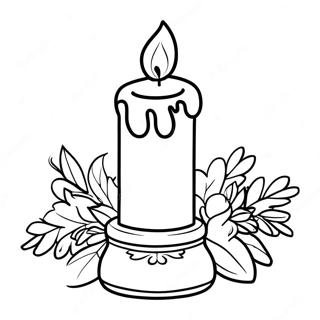 Festive Candle Lighting Coloring Page 15500-12506