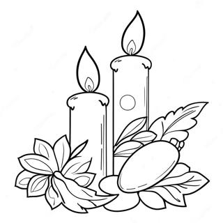 Festive Candle Lighting Coloring Page 15500-12507