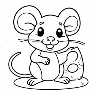 Funny Rat With Cheese Coloring Page 15510-12514