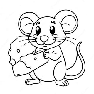 Funny Rat With Cheese Coloring Page 15510-12516