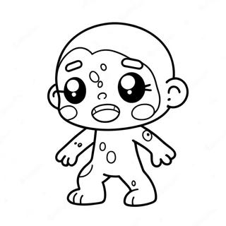 Adorable Kawaii Zombie Coloring Page 1552-1285