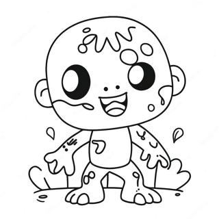 Adorable Kawaii Zombie Coloring Page 1552-1286