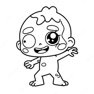 Adorable Kawaii Zombie Coloring Page 1552-1287