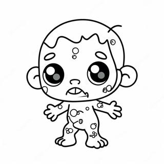 Adorable Kawaii Zombie Coloring Page 1552-1288