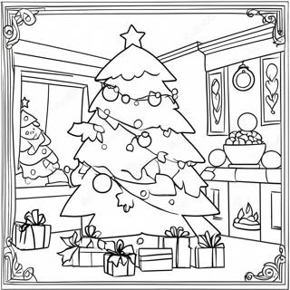 Festive Christmas Tree Coloring Page 15540-12541