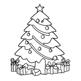 Festive Christmas Tree Coloring Page 15540-12542