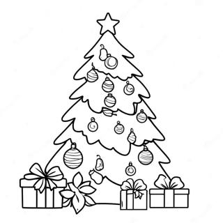 Festive Christmas Tree Coloring Page 15540-12543