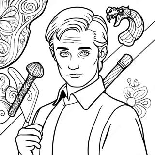 Draco Malfoy With Wand Coloring Page 15550-12551