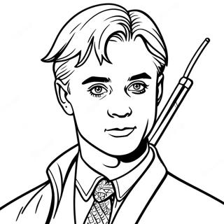 Draco Malfoy With Wand Coloring Page 15550-12552