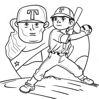 Texas Rangers Player In Action Coloring Page 15560-12565