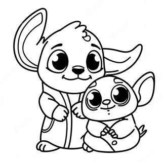 Stitch And Baby Yoda Coloring Page 15599-12594