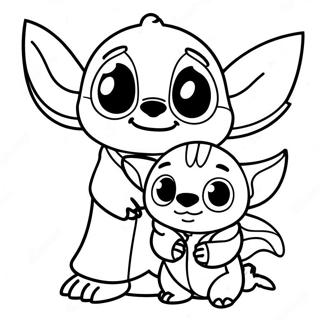 Stitch And Baby Yoda Coloring Page 15599-12595