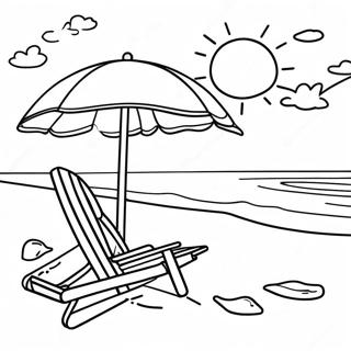 Summer Beach Scene Coloring Page 15619-12602