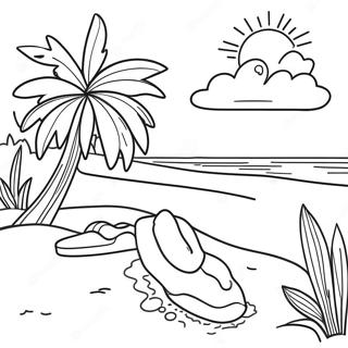 Summer Beach Scene Coloring Page 15619-12603