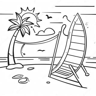 Summer Beach Scene Coloring Page 15619-12604