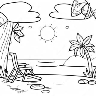 Relaxing Summer Sunset Coloring Page 15620-12607