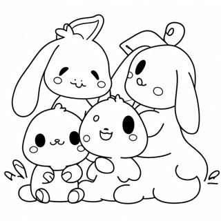 Adorable Cinnamoroll With Friends Coloring Page 15630-12614