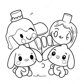 Adorable Cinnamoroll With Friends Coloring Page 15630-12615