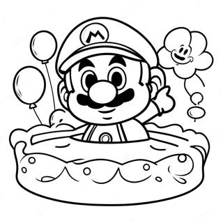 Mario Birthday Celebration Coloring Page 15639-12619