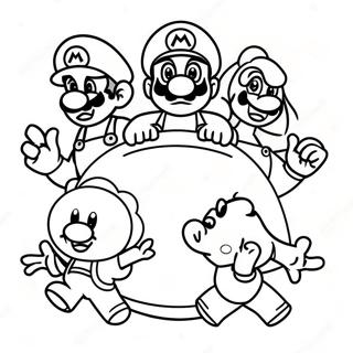 Mario Party With Friends Coloring Page 15640-12624