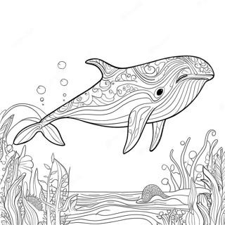 Majestic Blue Whale Swimming Coloring Page 15670-12651