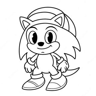 Sonic The Hedgehog In Festive Hat Coloring Page 15700-12669