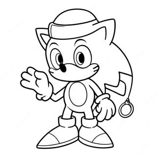 Sonic The Hedgehog In Festive Hat Coloring Page 15700-12670