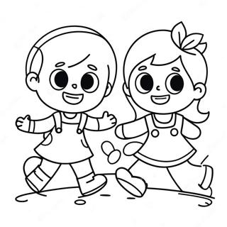 Happy Children Playing Together Coloring Page 15730-12693