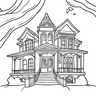 Haunted Mansion Exterior Coloring Page 15739-12698