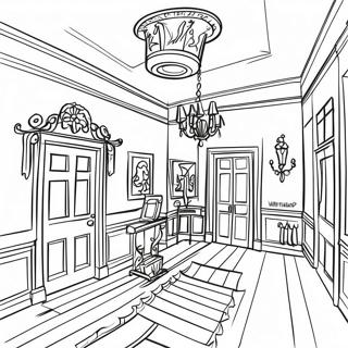 Spooky Haunted Mansion Interior Coloring Page 15740-12701