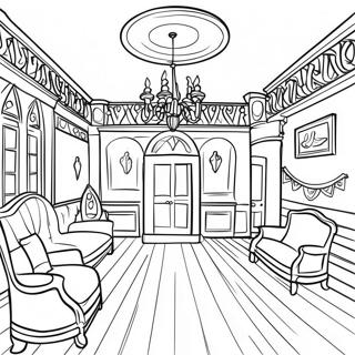 Spooky Haunted Mansion Interior Coloring Page 15740-12702