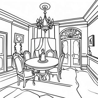 Spooky Haunted Mansion Interior Coloring Page 15740-12704