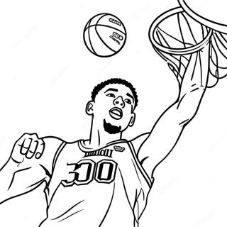 Jayson Tatum Dunking Basketball Coloring Page 15759-12717