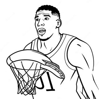 Jayson Tatum Dunking Basketball Coloring Page 15759-12720