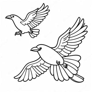 Majestic Ravens In Flight Coloring Page 15770-12725