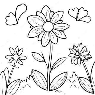 Purple Flower Garden Coloring Page 15780-12734