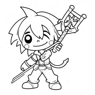 Sora With Keyblade Coloring Page 15790-12739