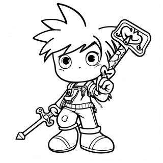 Sora With Keyblade Coloring Page 15790-12740