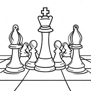 Chess Board With Colorful Pieces Coloring Page 15809-12755