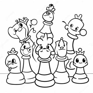 Cute Cartoon Chess Characters Coloring Page 15810-12761